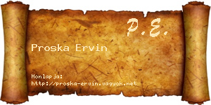 Proska Ervin névjegykártya